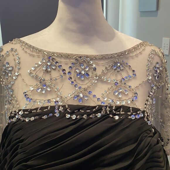 Women’s Black Long Chiffon Dress XL *READ DESCRIPTION** - Picture 3 of 10